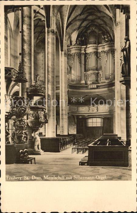 Kirchenorgel Freiberg Sachsen Dom Mittelschiff Silbe