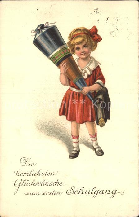 Schule School Ecole Escuela Scuola-- Einschulung Schultuete Kind Litho