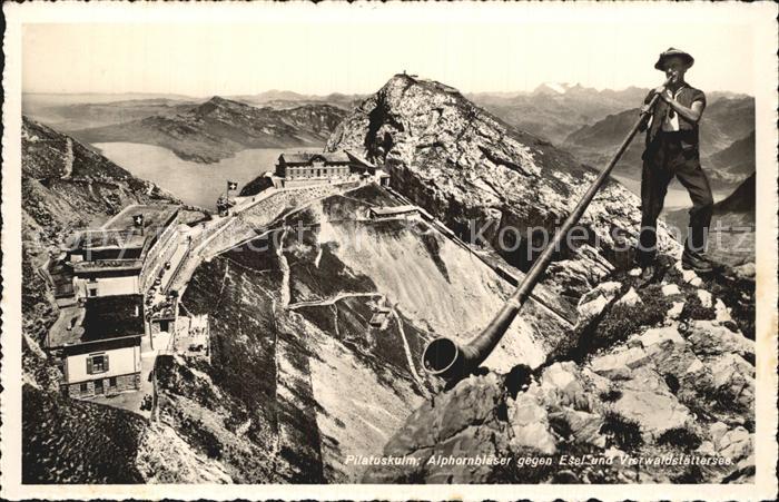 Alphorn Alphornblaeser Esel Vierwaldstaettersee