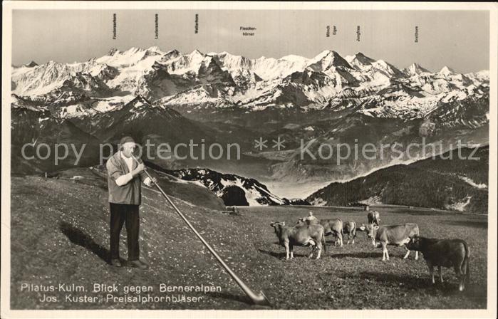 Alphorn Preisalphornblaeser Josef Kuster Pilatus-Kulm Berneralpen