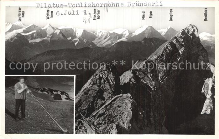 Alphorn Josef Kuster Preisalphornblaeser Pilatus-Kulm Berneralpen