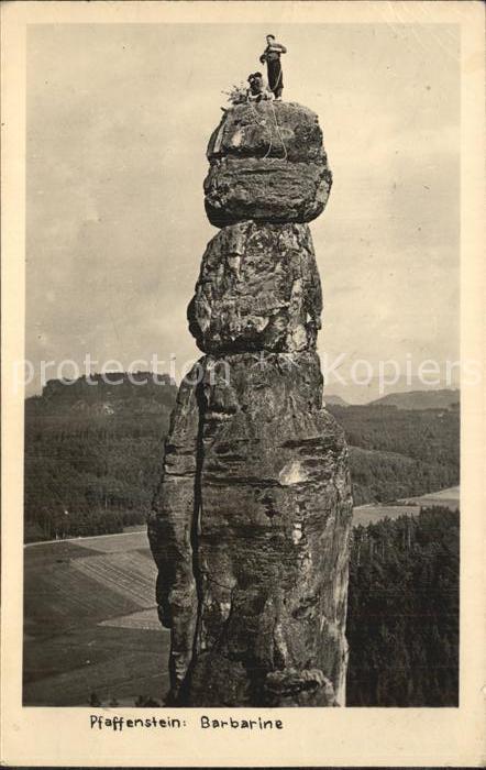 Klettern Bergsteigen Pfaffenstein Barbarine