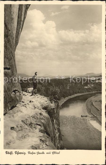 Bergsteigen Klettern Rahm-Hanke Elbtal Saechsische Schweiz