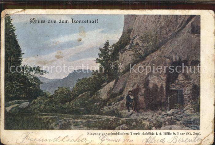 Hoehlen Caves Grottes Tropfsteinhöhle Baar Eingang Lorzethal