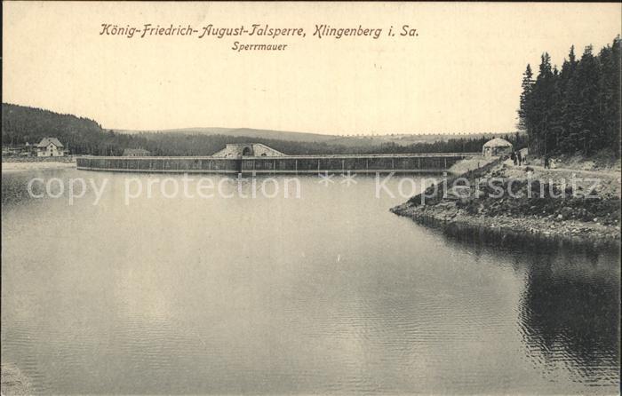 Talsperre Staudamm Koenig-Friedrich-August Sperrmauer Klingenberg Sachsen