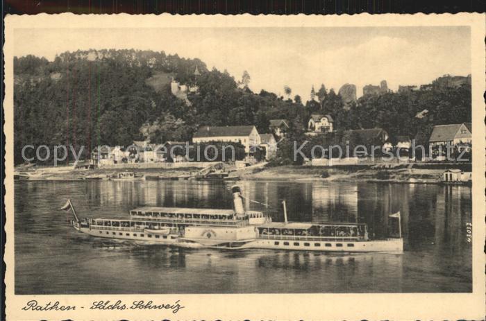 Dampfer Seitenrad Rathen