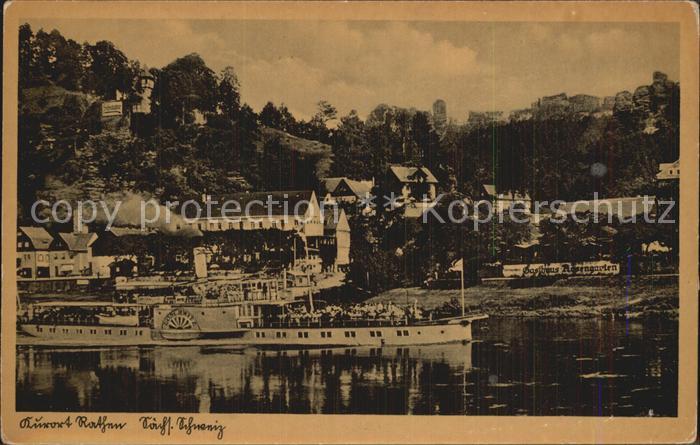 Dampfer Seitenrad Loschwitz Rathen Gasthaus Rosengarten