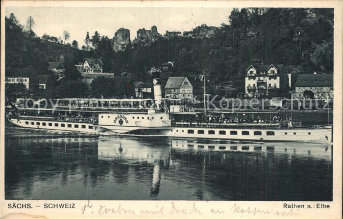 Dampfer Seitenrad Dresden Rathen