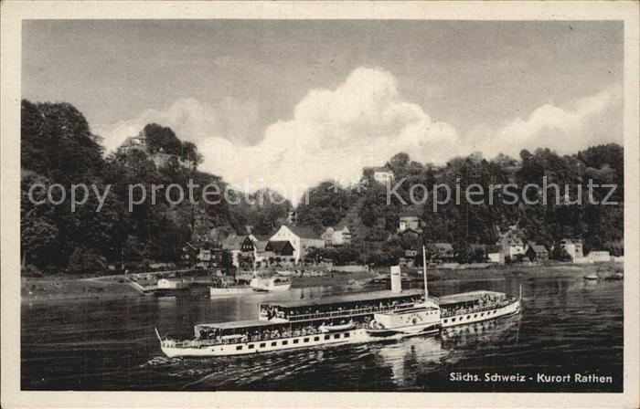 Dampfer Seitenrad Leipzig Rathen