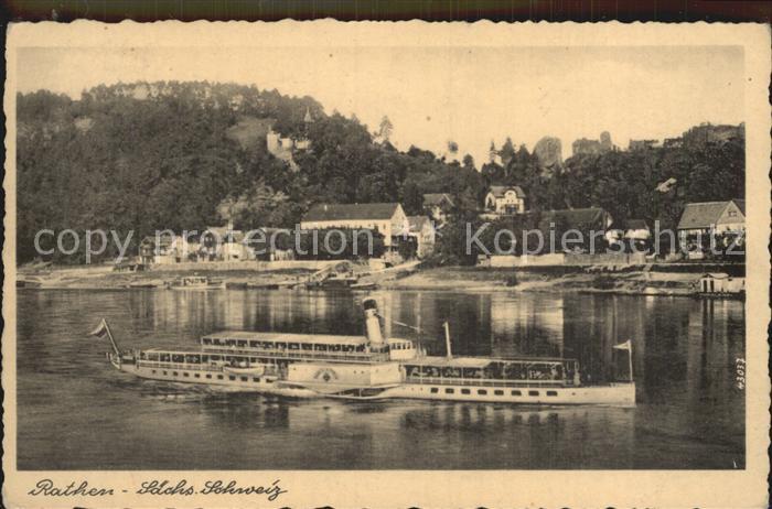 Dampfer Seitenrad Rathen