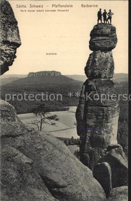 Klettern Bergsteigen Pfaffenstein Barbarine Gohrisch