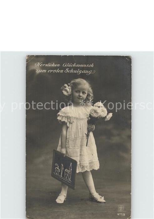 Schule School Ecole Escuela Scuola-- Einschulung Kind Schultafel Blumen