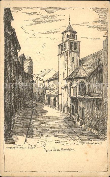Genf GE Eglise de la Madelaine Kuenstlerkarte