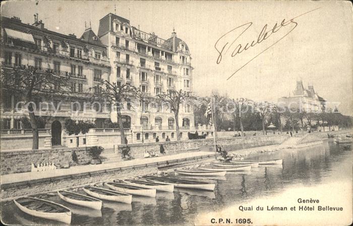 Geneve GE Quai du Leman et Hotel Bellevue