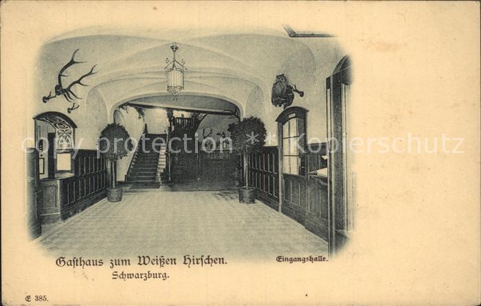 Schwarzburg Thueringer Wald Gasthaus zum Weissen Hirschen Eingangshalle