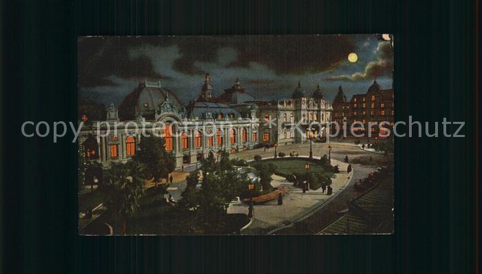 Monte-Carlo Casino et l Hotel de Paris effet de nuit clair de lune