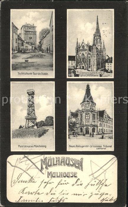Mulhouse Muehlhausen Teufelsturm Protestantische Kirche Mönc