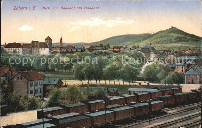 Zabern Saverne Blick vom Bahnhof auf Hohbarr