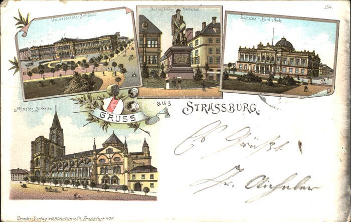 Strassburg Elsass Universität Bibliothek Münster Guttenbe