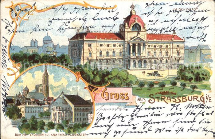 Strassburg Elsass Blick vom Kaiserpalast zum Theater Müns