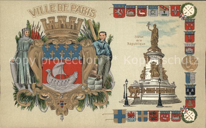 Paris Wappen Statue de la Republique
