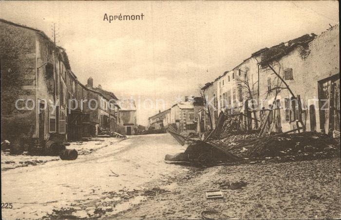 Apremont Vouziers Ortsansicht Krieg