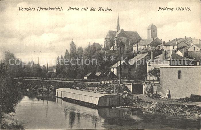 Vouziers Partie mit der Kirche Feldzug 1914 1915
