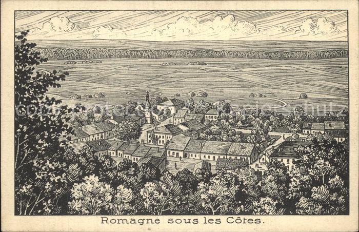 Romagne-sous-les-Cotes Panorama Zeichnung