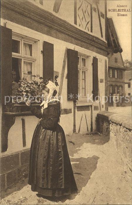 Schleithal Frau Tracht Elsass