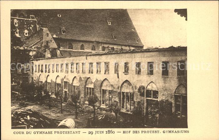 Strassburg Elsass Hof Protestantisches Gymnasium Juni 1860