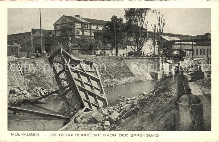 Mulhouse Muehlhausen Giessereibruecke nach der Sprengung