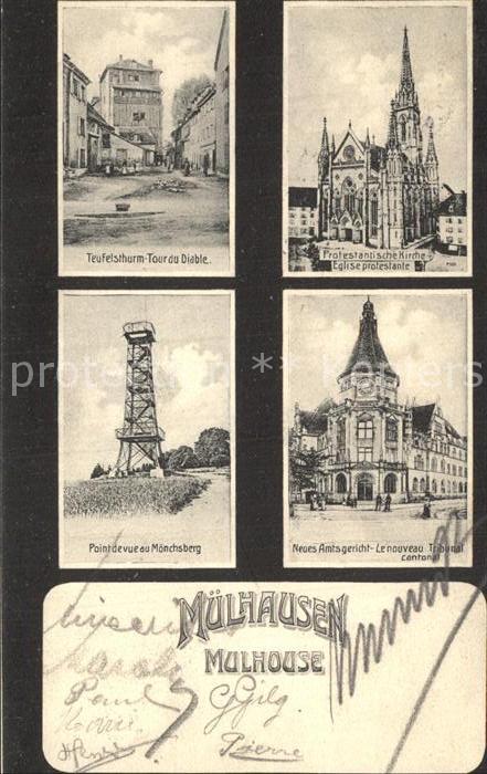 Mulhouse Muehlhausen Teufelsturm Protestantische Kirche Mönc
