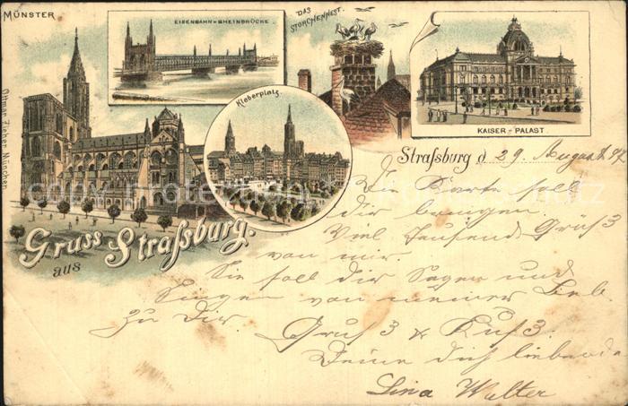 Strassburg Elsass Kaiserpalast Kleberplatz Münster Eisenb