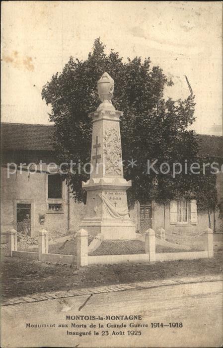 Montois-la-Montagne Monument Morts Grande Guerre 1914 1918