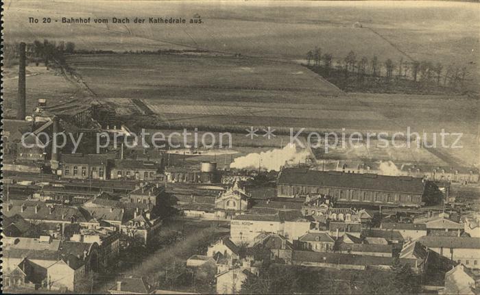 Laon Aisne Bahnhof vom Dach der Kathedrale aus
