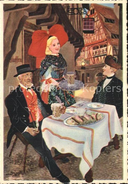 Strasbourg Alsace Maenner von Geispolsheim Wissembourg Aquarell Charles Homualk