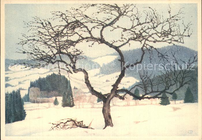 Gerardmer Vosges Winter Zeichnung Dieterlen