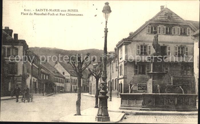 Sainte-Marie-aux-Mines Haut Rhin Place du Marechal Foch et Rue Clemenceau