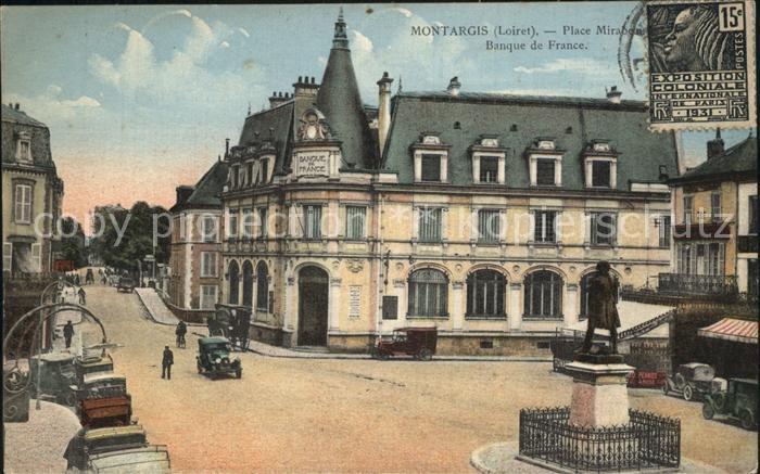 Montargis Loiret Place Mirabeau Monument Statue Banque de France