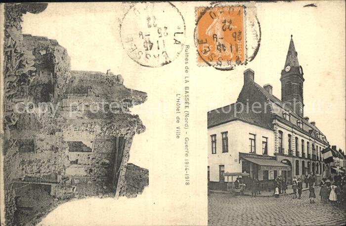 La Bassée Ruines Grande Guerre 1914-18 Hotel de Ville Ruinen 1. Weltkrieg