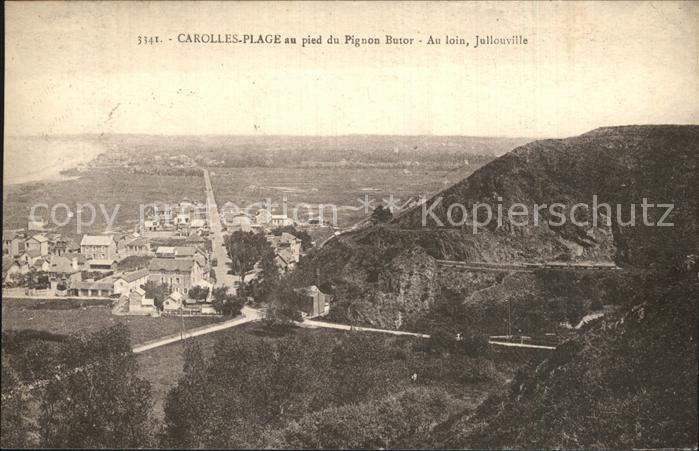 Carolles Plage au pied du Pignon Butor au loin Jullouville