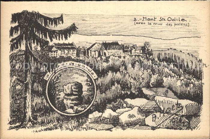 Mont-Ste-Odile Mont-Sainte-Odile avec le mur des paiens Pierre de garde