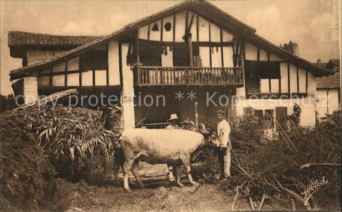 Ustaritz Maison Basque Ochsenkarren