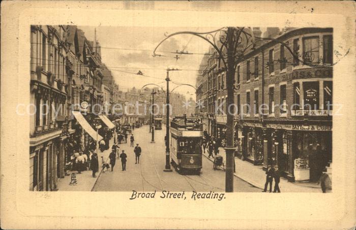Reading Broad Street Tram Tucks Postcard