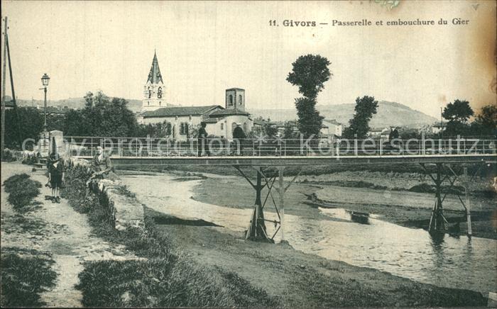 Givors Passerelle et embouchure du Gier