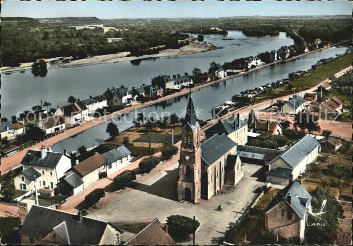 Marseilles-les-Aubigny Canal lateral et la Loire Eglise vue aerienne