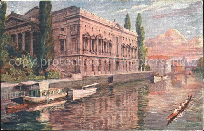 Gand Belgien La Lys Palais de Justice Aquarelle Peinture Kuenstlerkarte