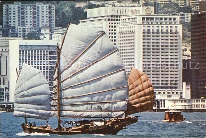 Hongkong Teilansicht Segelschiff