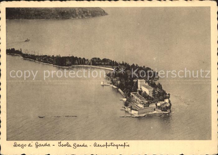 Lago di Garda Isola Garda Fliegeraufnahme