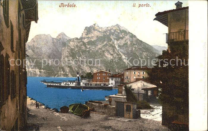 Torbole Lago di Garda Hafen mit Dampfer